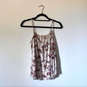 (mine) Tan Floral Tank Top